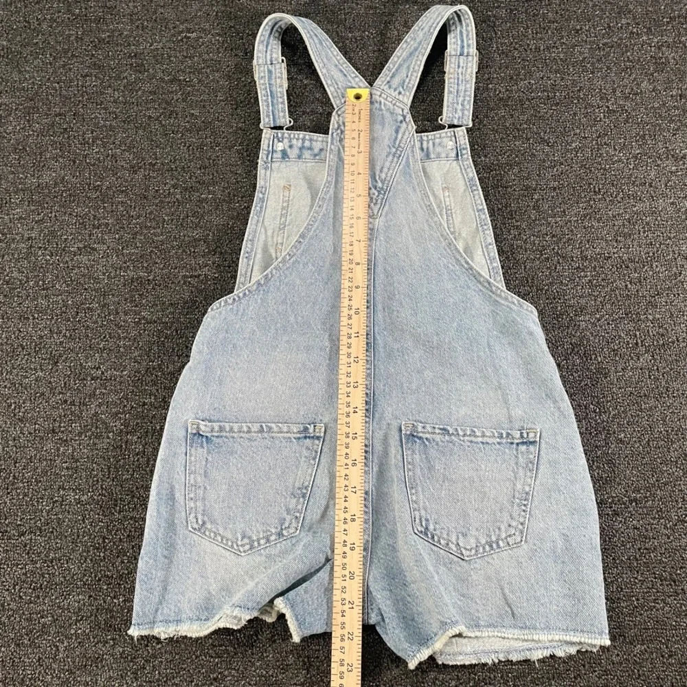 Gap Kids Denim Shortalls Kids Large Light Wash Blue New Distressed Raw Hem